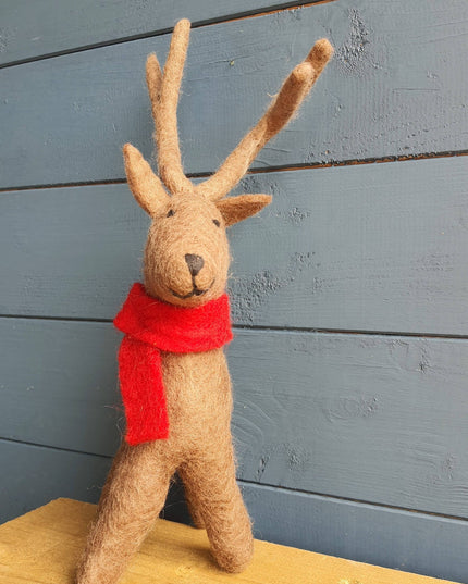 Handmade Felt Standing Reindeer
