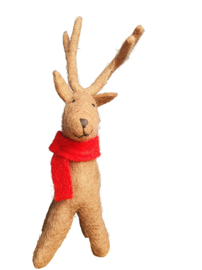 Handmade Felt Standing Reindeer - The Red Squirrel