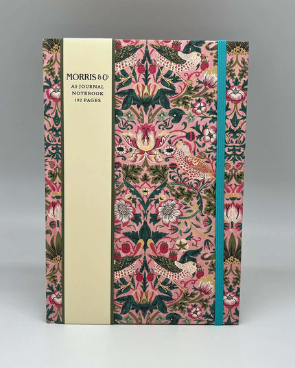William Morris A5 Journal Notebook Strawberry Thief Design