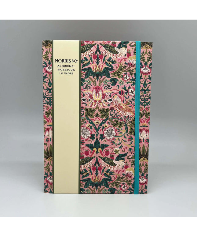 William Morris A5 Journal Notebook Strawberry Thief Design