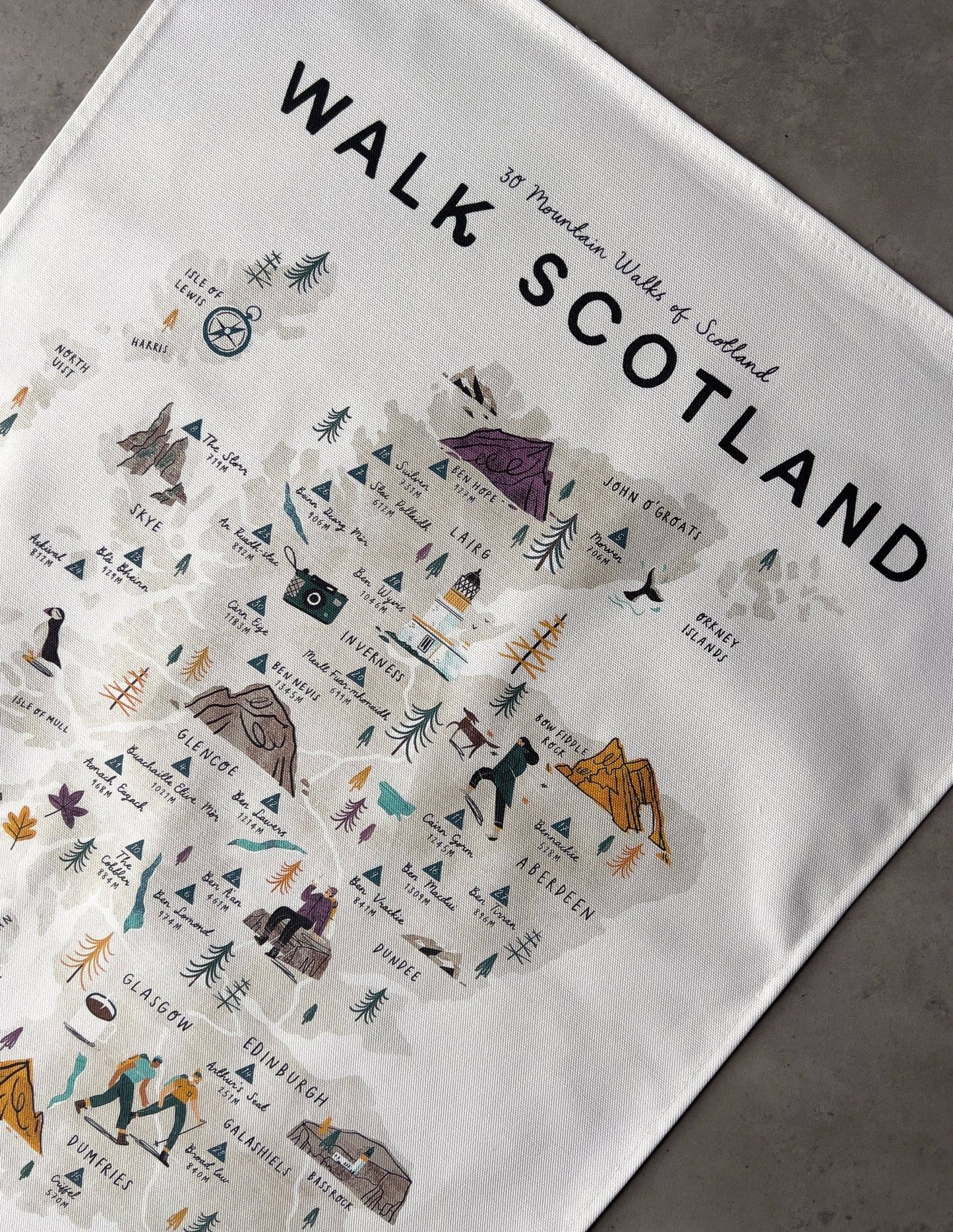 Walk Scotland Tea Towel - The Red Squirrel