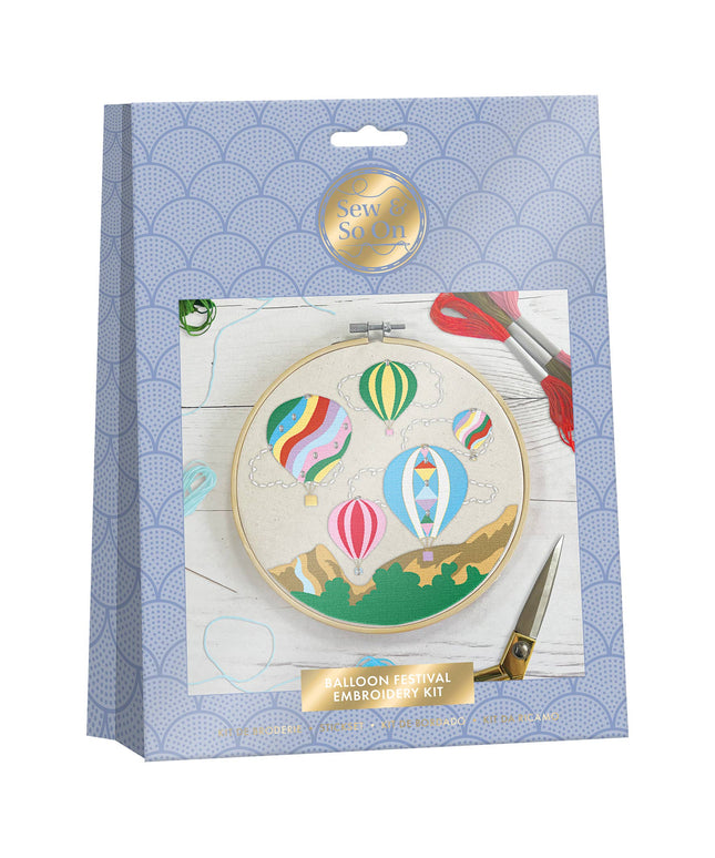 Sew & So On Embroidery Sewing Craft Kit - Balloon Festival