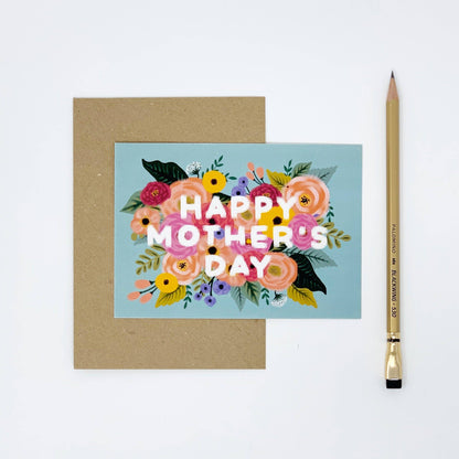 Happy Mother's Day Card - Vintage, Floral Design - The Red Squirrel