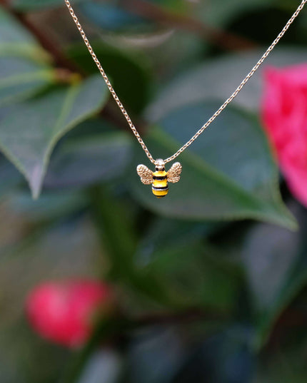 Bee Insect Necklace Gold Plated