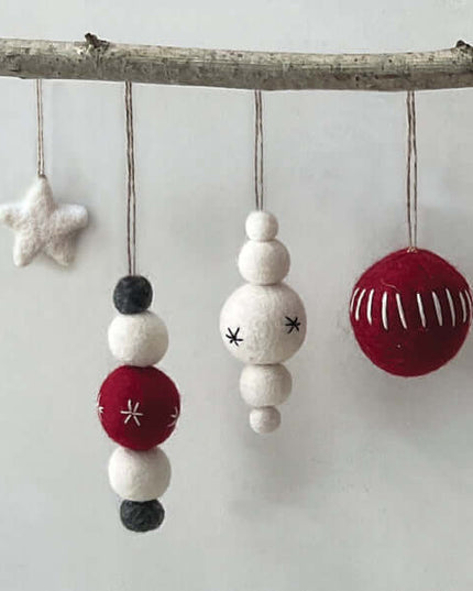 Felt baubles - East of India - Various designs