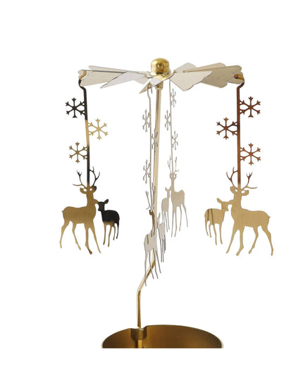Gold Christmas Reindeer Tealight Spinner