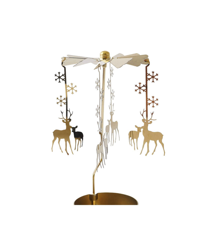 Gold Christmas Reindeer Tealight Spinner