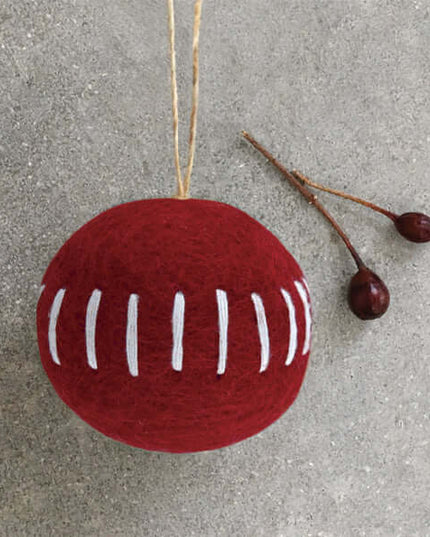 Felt baubles - East of India - Various designs Red Bauble