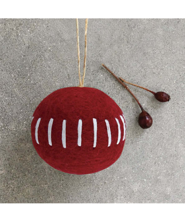 Felt baubles - East of India - Various designs Red Bauble