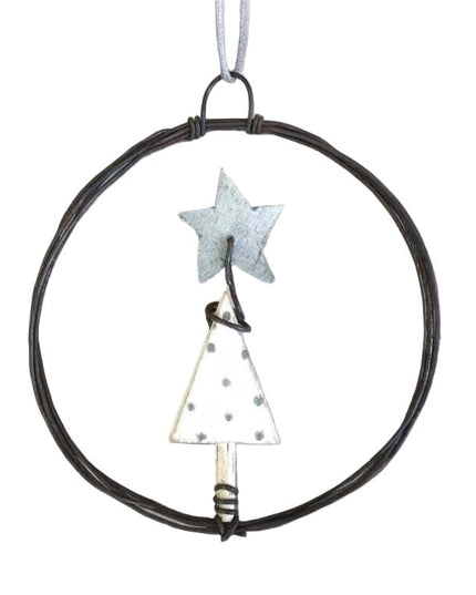 Small rusty wire wreath - Christmas - East of India