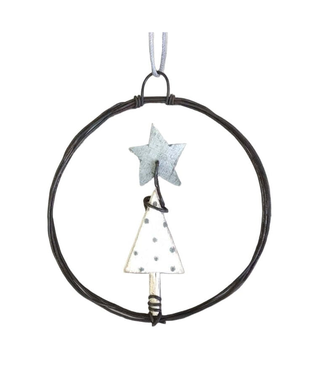 Small rusty wire wreath - Christmas - East of India