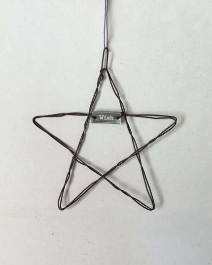 Small Metal Hanging Star - wish - East of India