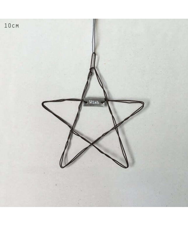 Small Metal Hanging Star - wish - East of India