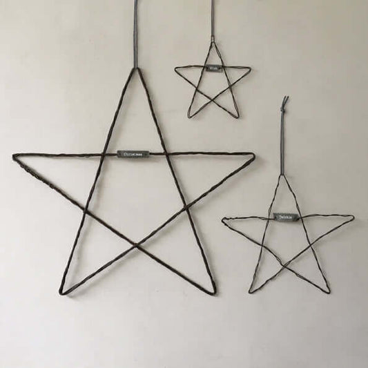 Wire Stars in 3 different sizes