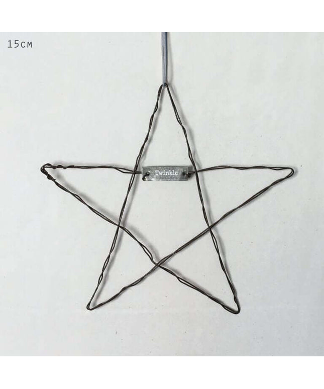 Medium Metal Hanging Star - Twinkle - East of India