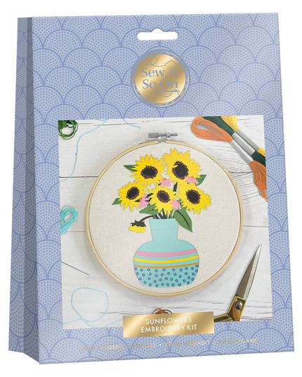 Sew & So On Embroidery Sewing Craft Kit Sunflowers
