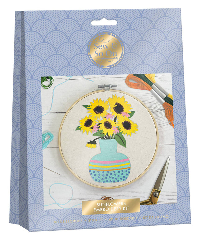 Sew & So On Embroidery Sewing Craft Kit Sunflowers