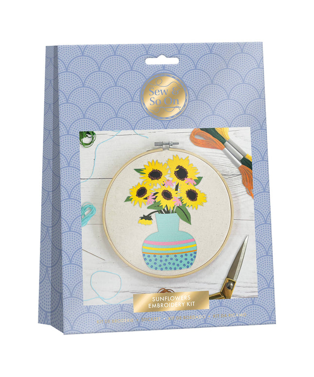 Sew & So On Embroidery Sewing Craft Kit Sunflowers