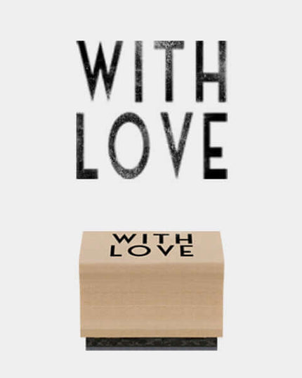 East of India wooden Ink Stamps in various 'With Love'