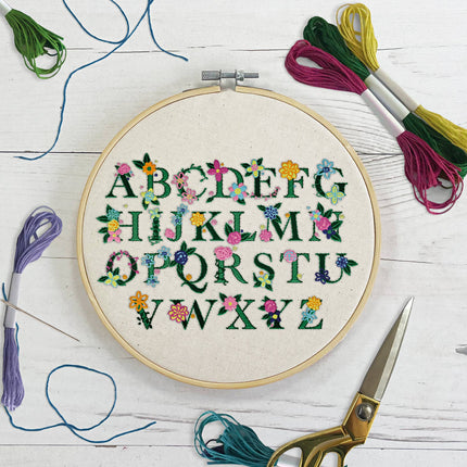 Sew & So On Embroidery Kit - Floral Letters