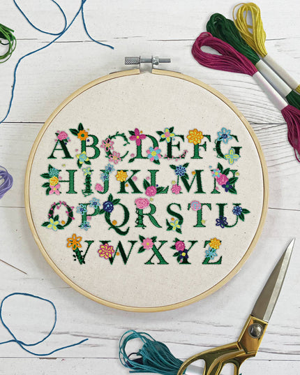 Sew & So On Embroidery Kit - Floral Letters