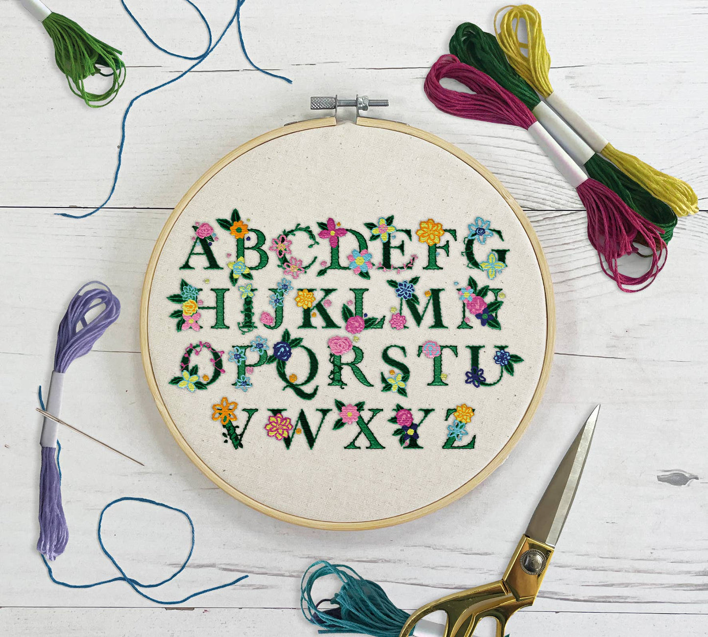 Sew & So On Embroidery Kit - Floral Letters - The Red Squirrel