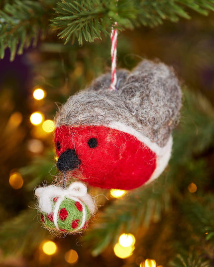 Felt Carry Robin Decoration Christmas Present