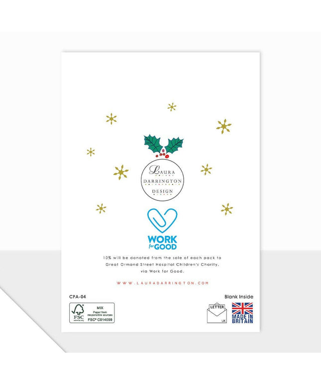 Charity Christmas Card Pack - holly leaves