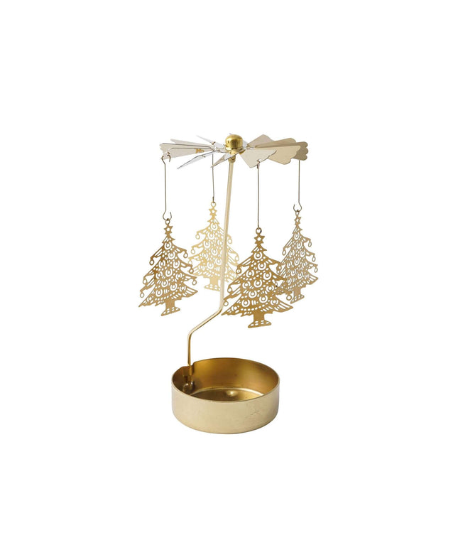 Gold Christmas Tree Tealight Spinner