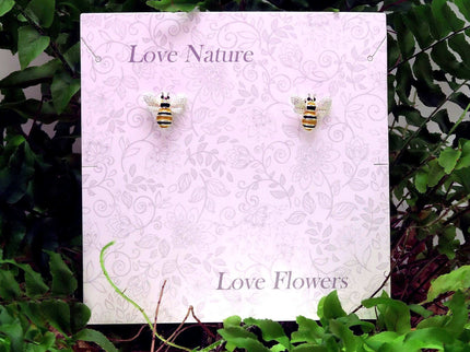 Bee silver plated earring - Hypoallergenic