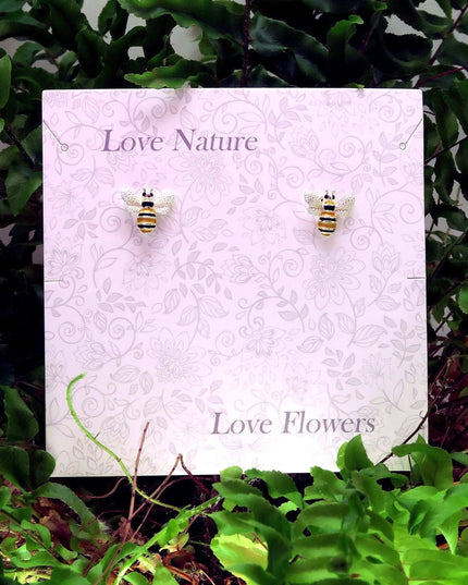 Bee silver plated earring - Hypoallergenic
