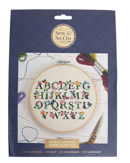 Sew & So On Embroidery Kit - Floral Letters