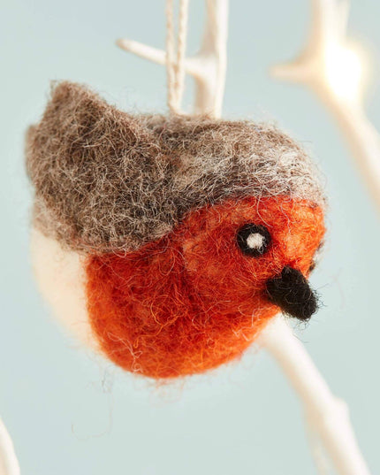 Wool Felt Robin Decoration – Fair Trade Christmas Ornament