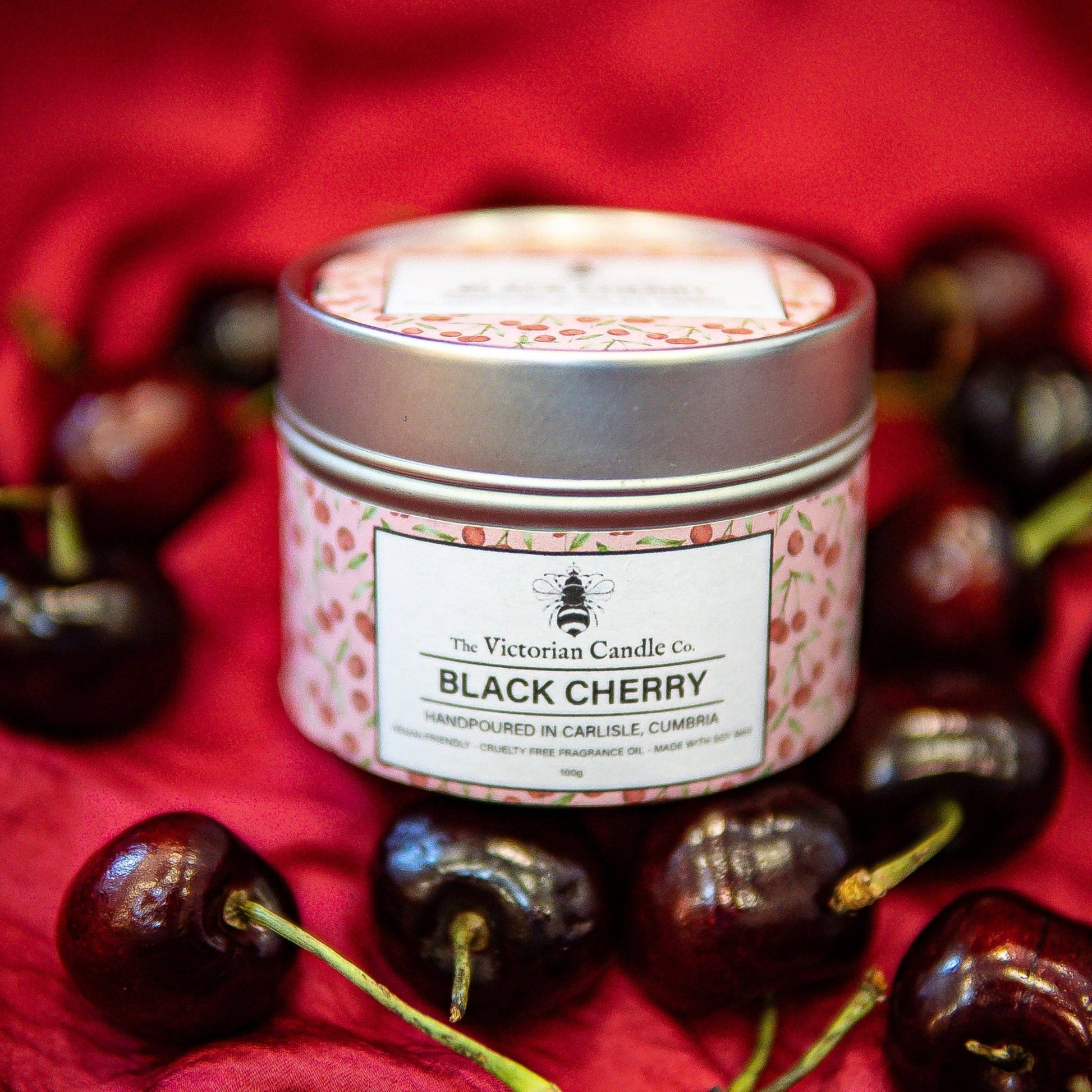 Black Cherry - Scented Candle - 100ml Tin - The Red Squirrel