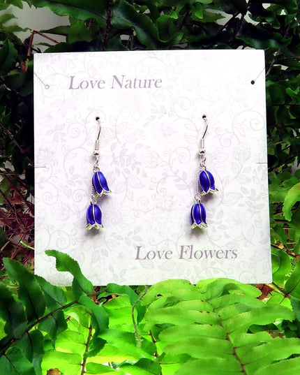 Stunning Bluebell Flower Drop Hook Earrings