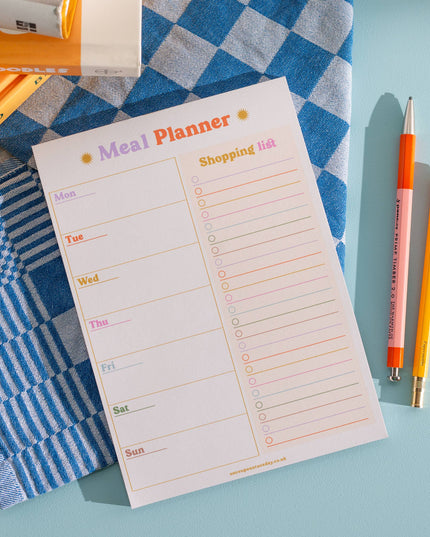 A5 Colourful Meal Planner & Shopping List