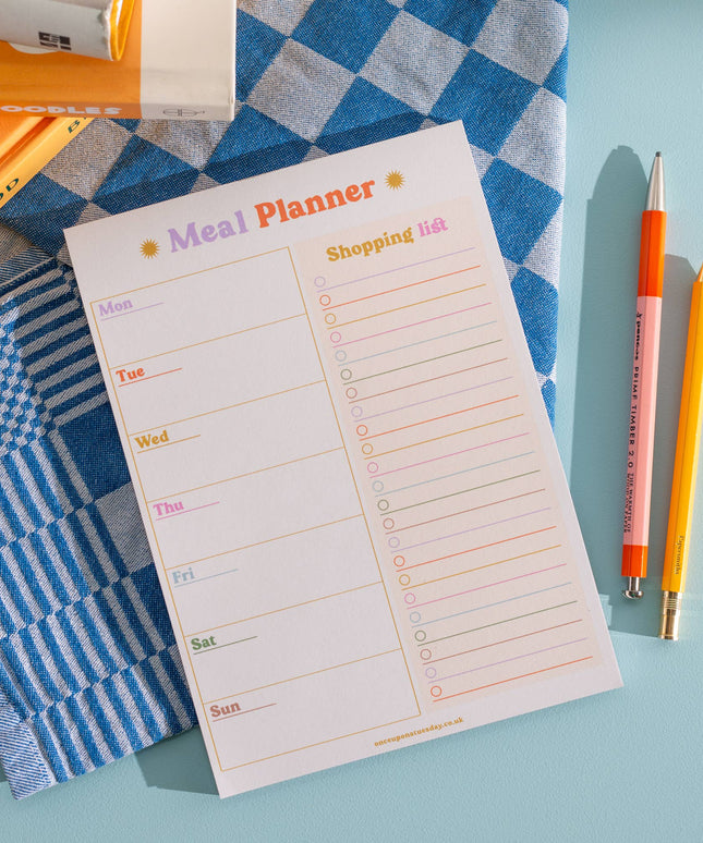 A5 Colourful Meal Planner & Shopping List