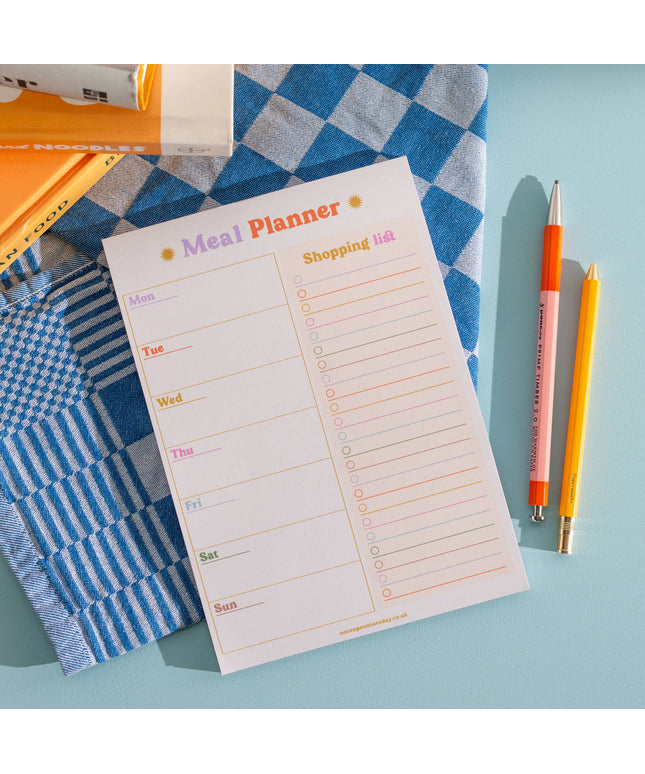 A5 Colourful Meal Planner & Shopping List