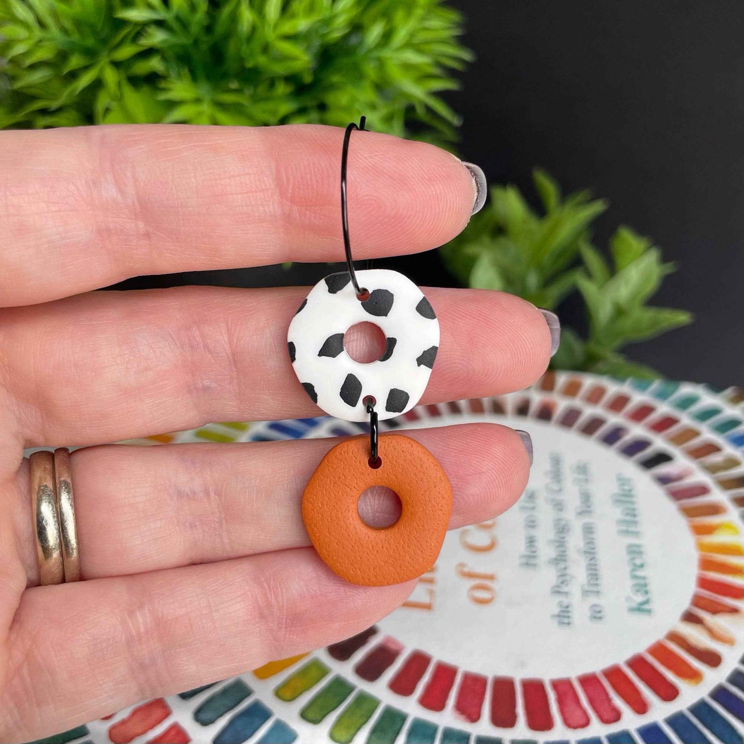 Dalmatian Print Hoop Earrings | Polymer Clay Statement Jewellery - The Red Squirrel