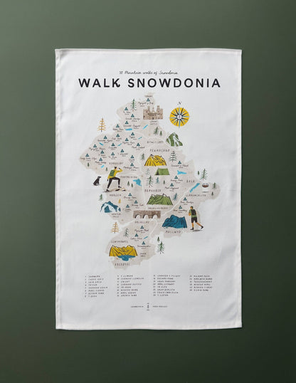 Walk Snowdonia (Eryri) Tea Towel - The Red Squirrel