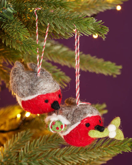 Felt Carry Robin Decoration Mistletoe