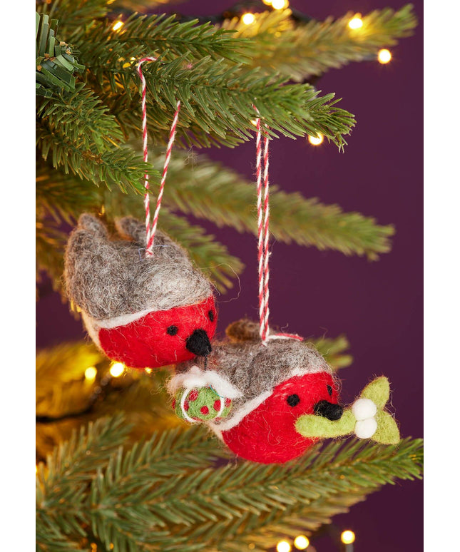 Felt Carry Robin Decoration Mistletoe
