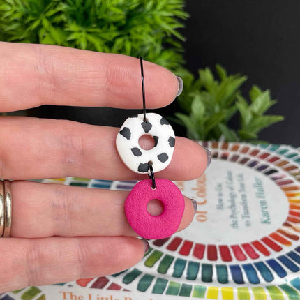 Dalmatian Print Clay Hoop Earrings - Statement jewellery