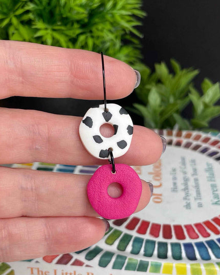 Dalmatian Print Clay Hoop Earrings - Statement jewellery