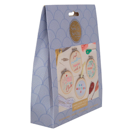Sew & So On Embroidery Craft Stitch Kit - Slogans