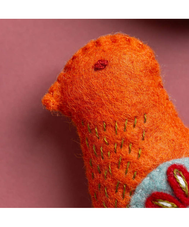 Folk Birds Felt Craft Kit - Makes 5 Embroidered Decorations | Corinne Lapierre