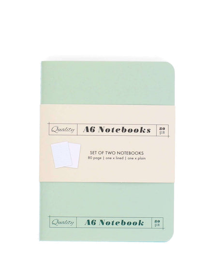 A6 notebooks set of 2 - Green & aqua