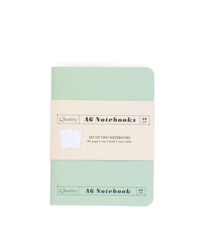A6 notebooks set of 2 - Green & aqua