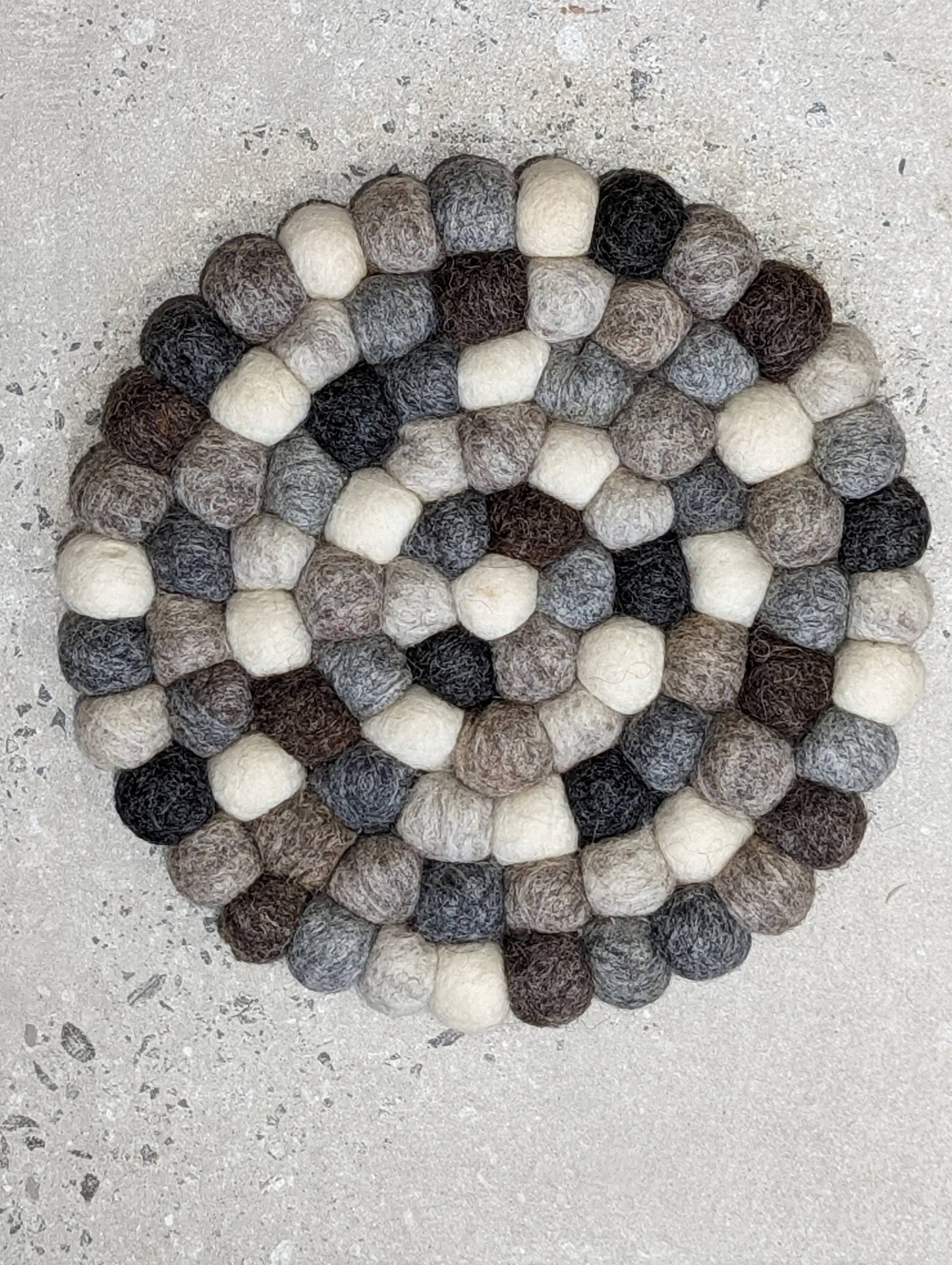 Fun Felt Wool Ball Placemat / Trivet - The Red Squirrel