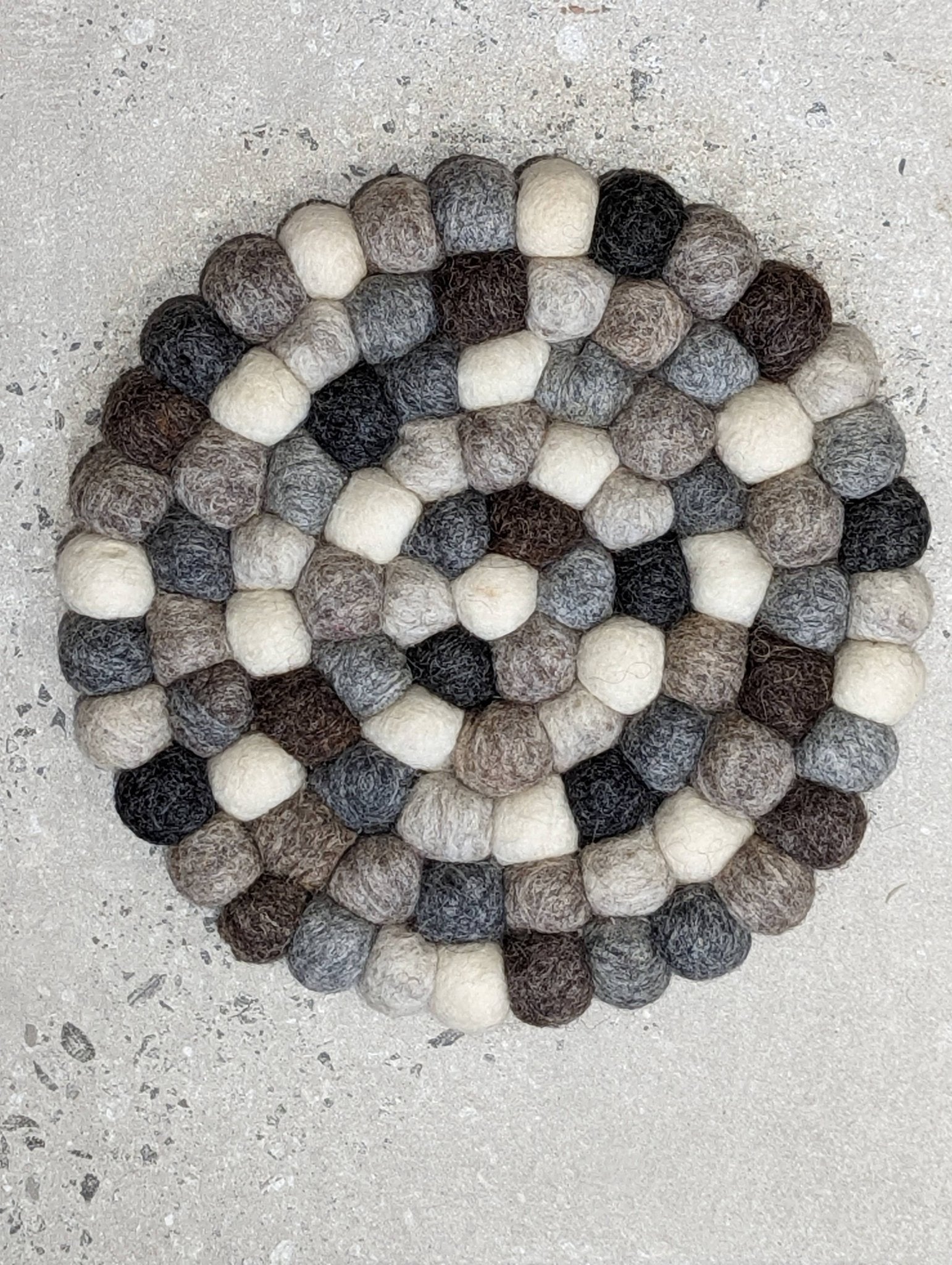 Fun Felt Wool Ball Placemat / Trivet - The Red Squirrel